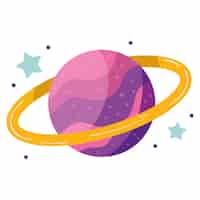 Vettore gratuito icona del cosmo del pianeta spaziale