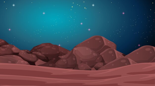 Space planet landscape scene