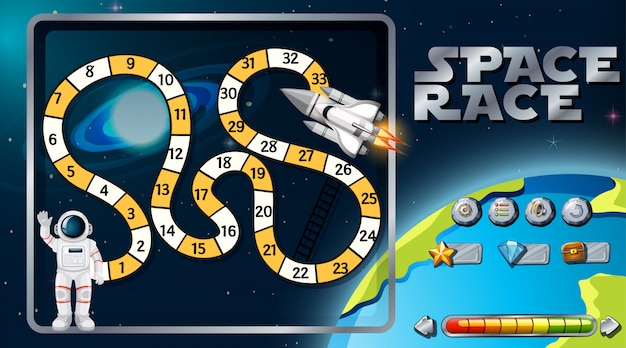 Free vector space race board game