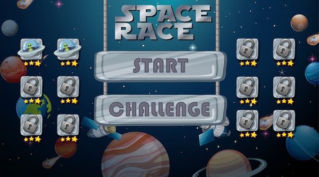 Free vector space race game background