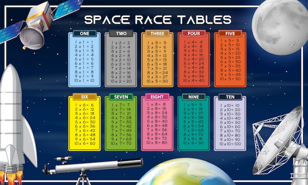 Space race table background