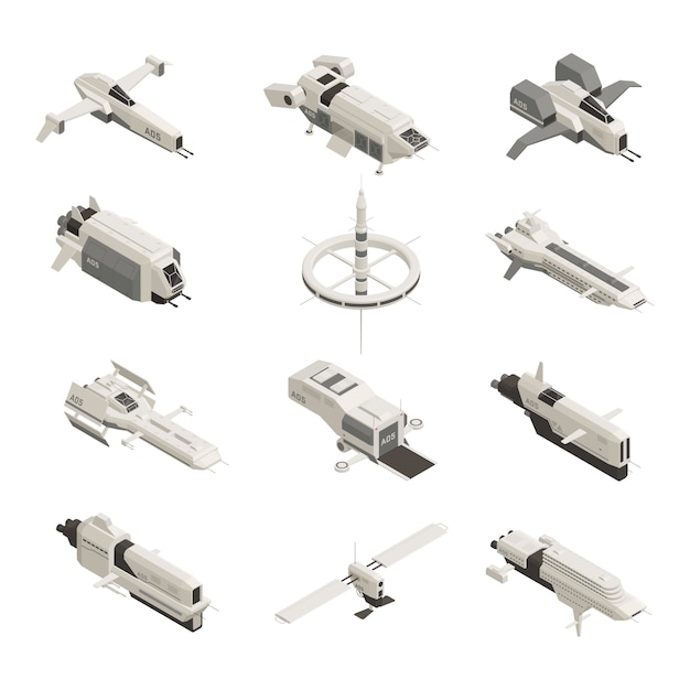 Free vector space ship isometric set