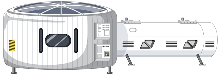 Free Vector space station on white background