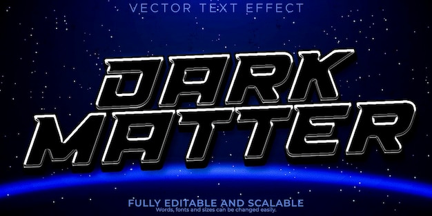 Free vector space text effect editable alien and moon text style