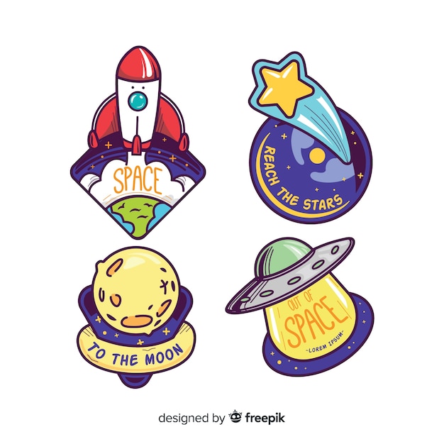 Space theme sticker collection