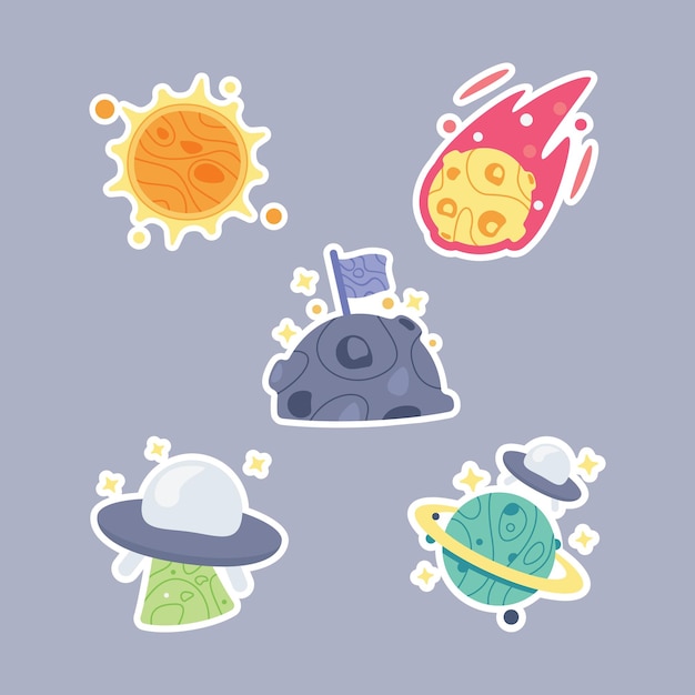 Space theme sticker collection