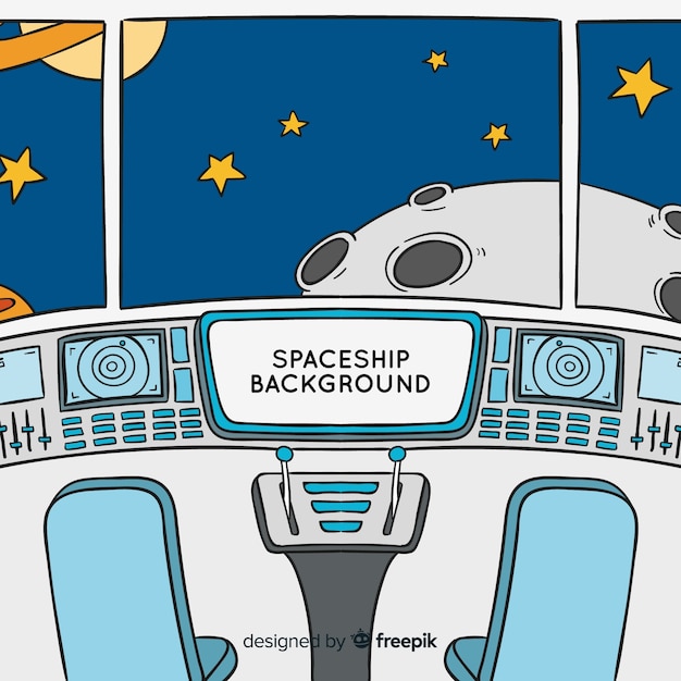 Free vector spaceship background