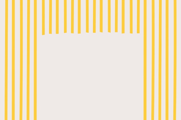 Free vector spaghetti striped frame background vector in yellow doodle style