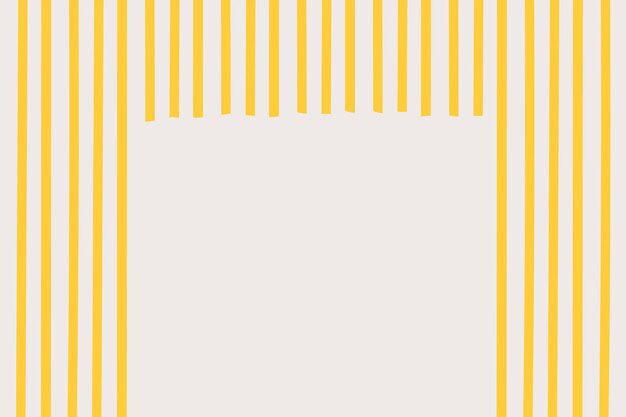 Spaghetti striped frame background vector in yellow doodle style