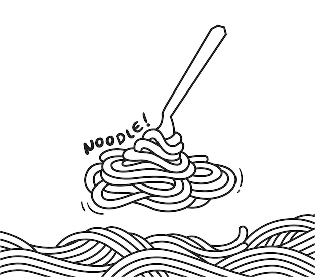 女の子がラーメンを楽しむイラスト プレミアムベクター