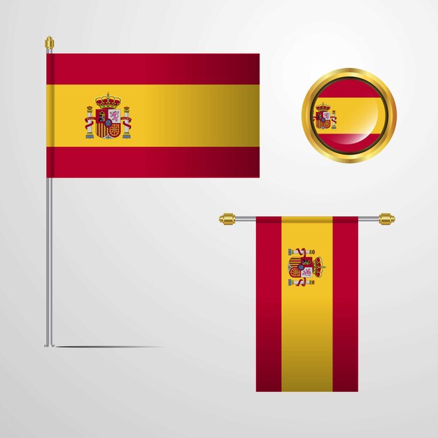 スペイン、バージニアのベクトルで旗のデザインを振る