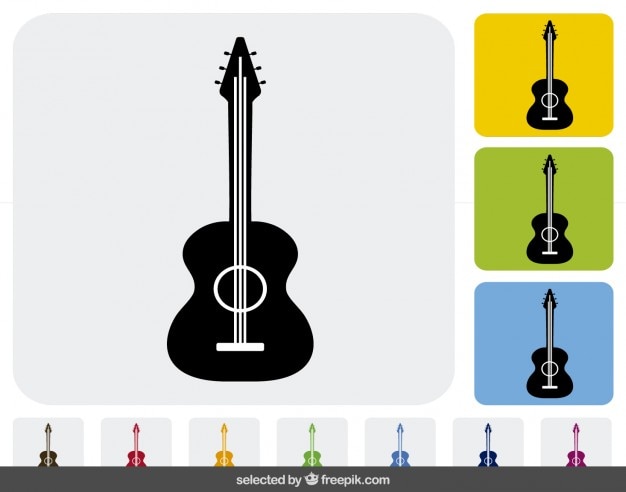 Бесплатное векторное изображение Испанские гитары иконки