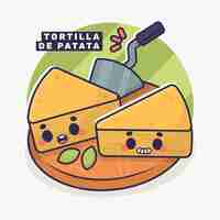 Free vector spanish omelette illustration