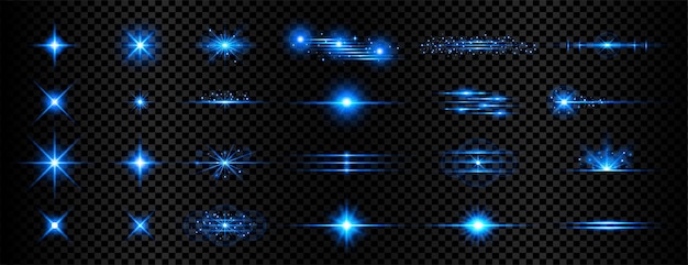 Sparkle blue transparent light effect lens flare background Free Vector