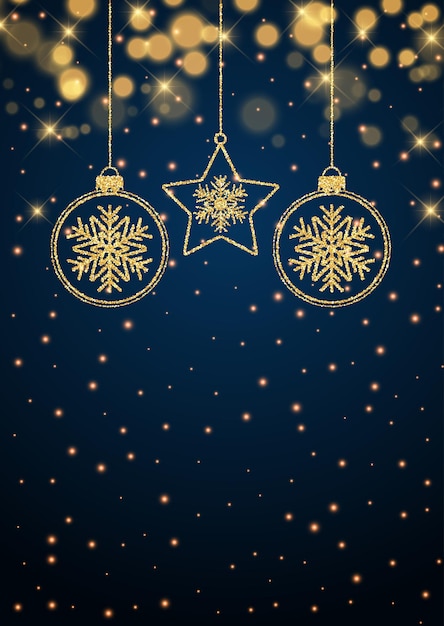 Sparkle christmas background with glittery decorations