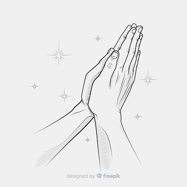 Sparkles praying hands background