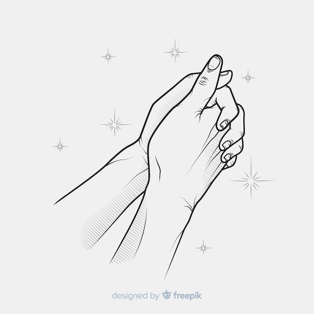 Free vector sparkles praying hands background