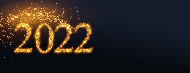 Бесплатное векторное изображение Сверкающий золотой световой эффект 2022 года