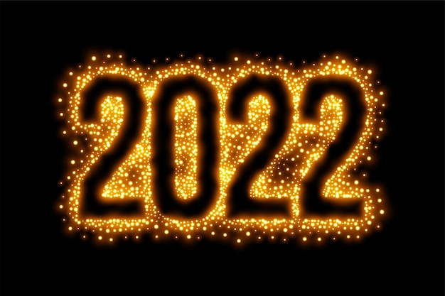 きらめく2022年新年のグリーティングカード