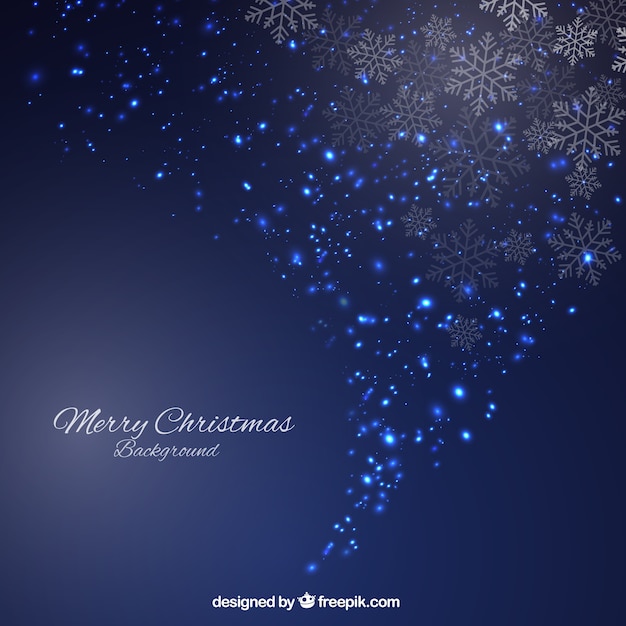 Free vector sparkling blue christmas background in abstract style