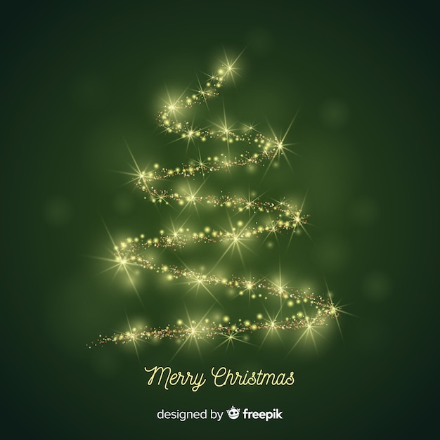 Free vector sparkling christmas tree background