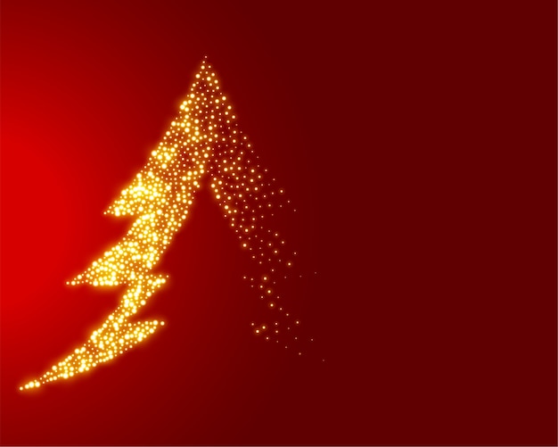 Free vector sparkling christmas tree on red illustration