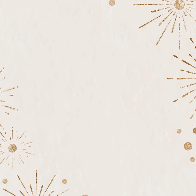 Free vector sparkling firework beige background new year celebration