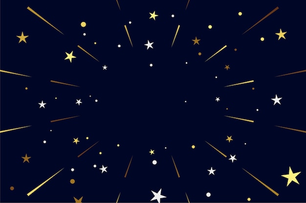 Sparkling golden stars confetti burst background
