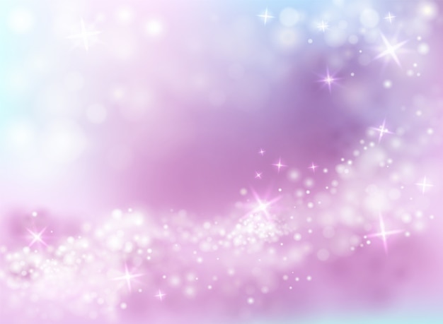 Free vector sparkling light shine illustration of sky purple and blue background with twinkling stars