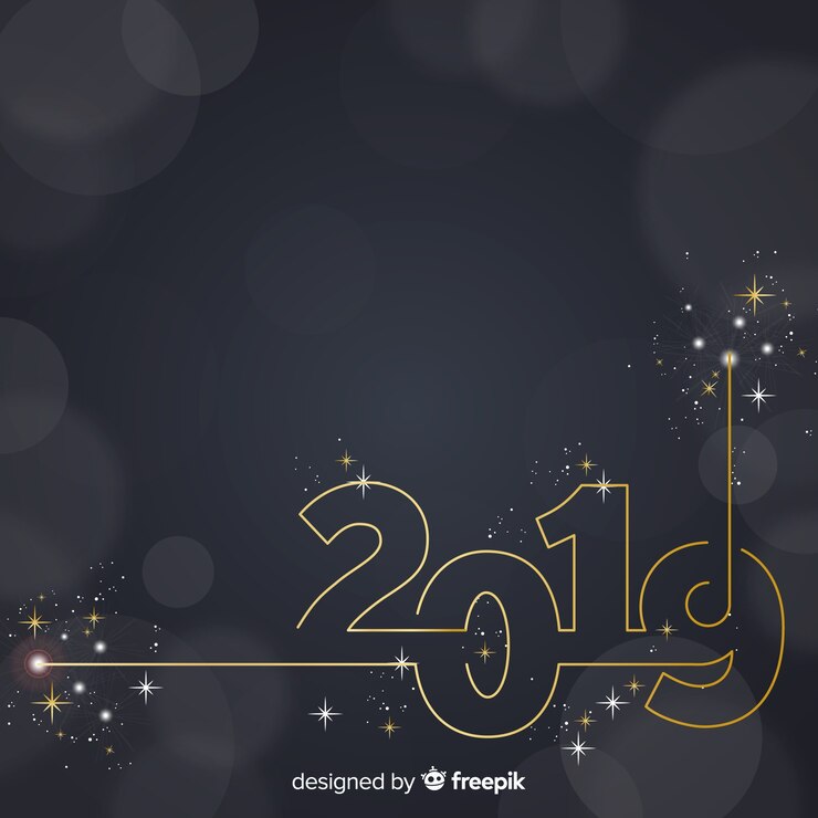 Free Vector sparkling number new year background
