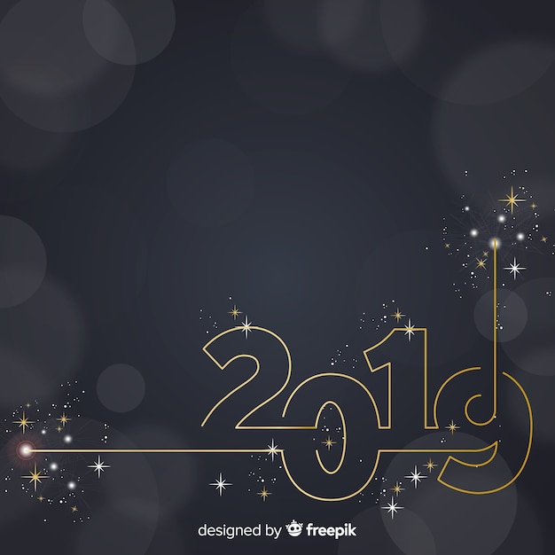Sparkling number new year background