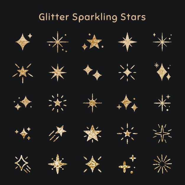 Glitzersterne Set Stock Vector