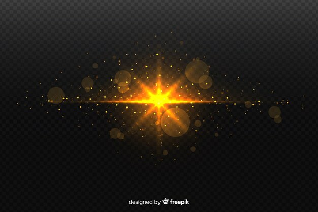 Sparkly explosion particles effect with transparent background