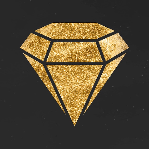 Sparkly gold diamond icon