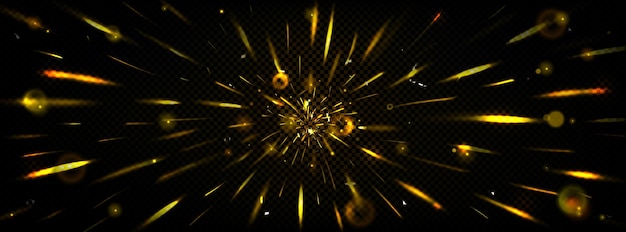 Free vector sparks in motion with blur speed light effect