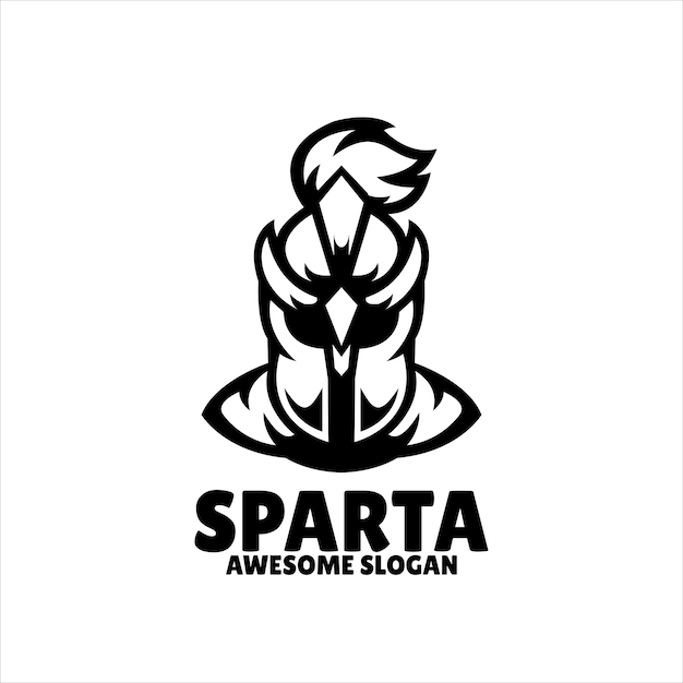 Vettore gratuito sparta semplice illustrazione del design del logo della mascotte