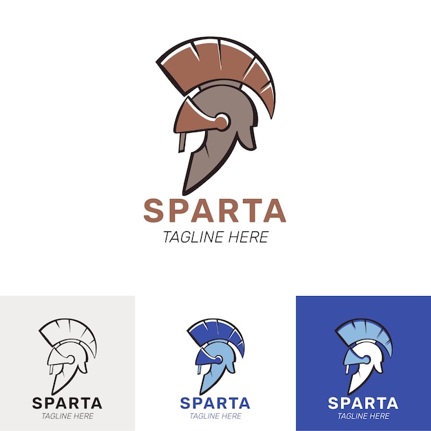 Vettore gratuito modello di progettazione del logo del casco spartano