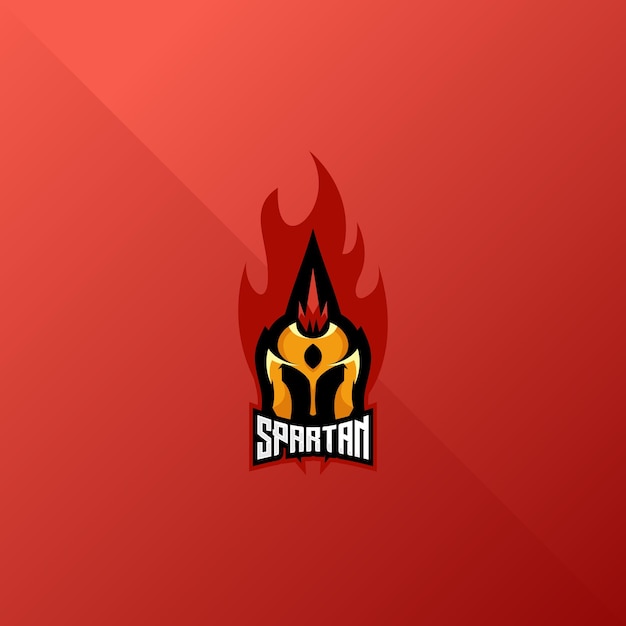 Vettore gratuito mascotte del design esport del logo del casco spartano