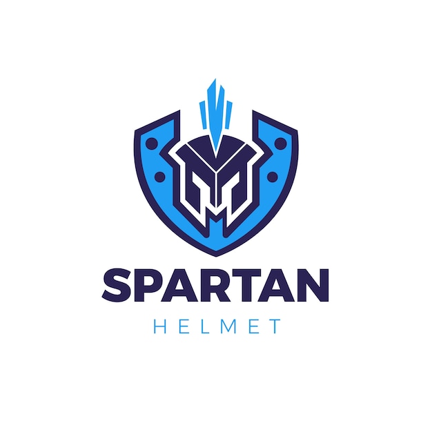 Vettore gratuito modello di logo del casco spartano