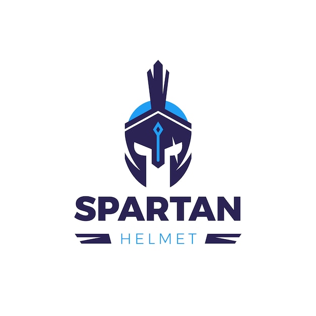 Vettore gratuito modello di logo del casco spartano