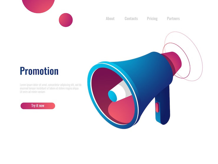 Free Vector speaker, promotion and advertising, notification and news isometric icon 