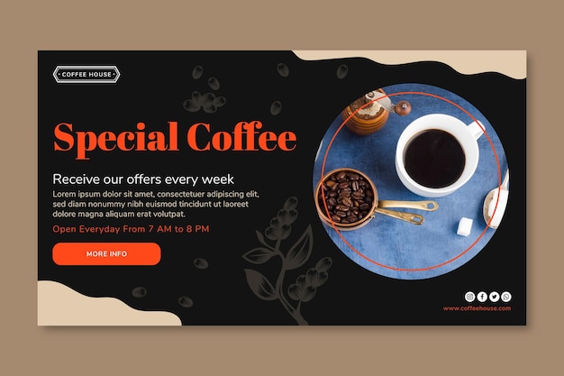 Modello di banner caffè speciale