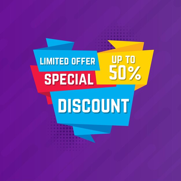 Special discount limited offer sale banner with editable text effect