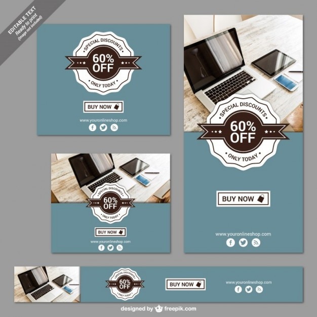 Free vector special discounts banners