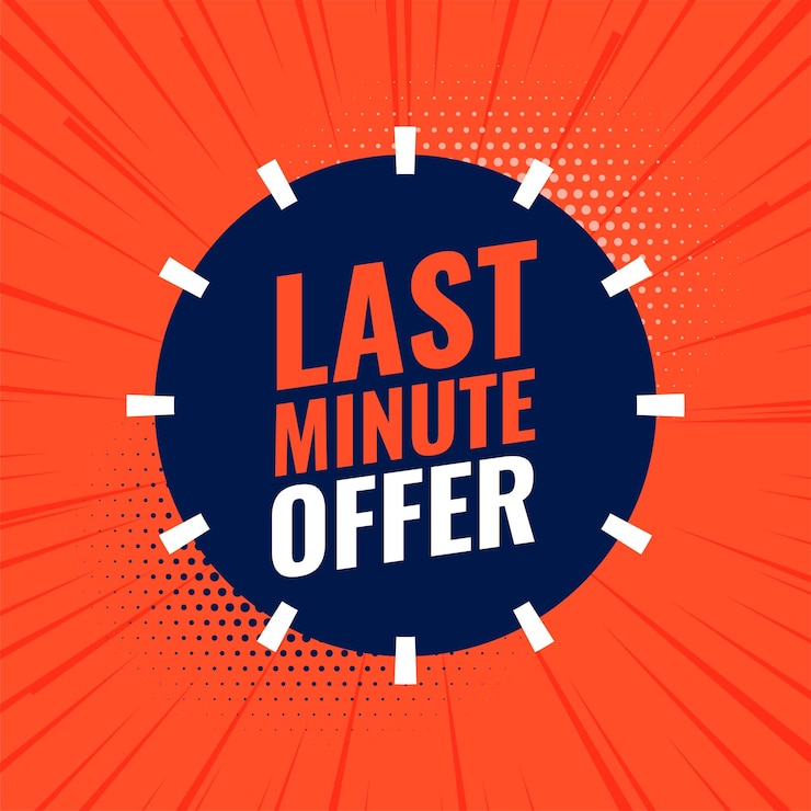 Free Vector special last minute discount background for social media post