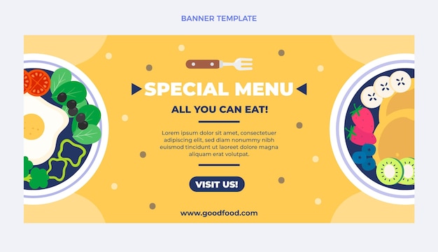 Free vector special menu design banner template