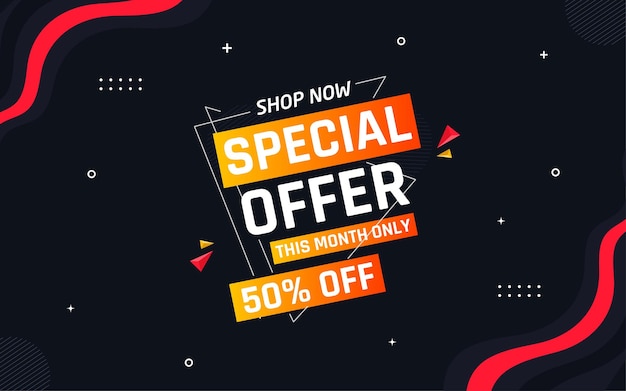 Special offer banner template with editable text effect.