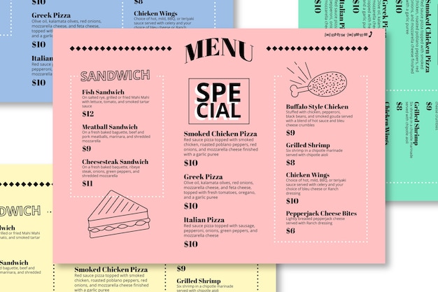 Free vector special offer of the day restaurant menu