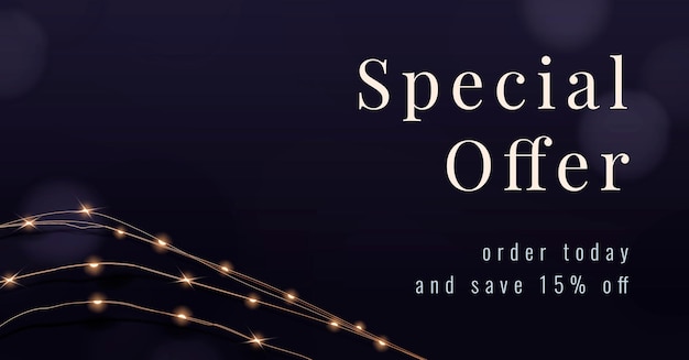 Free vector special offer  editable marketing posts with festive wired lights