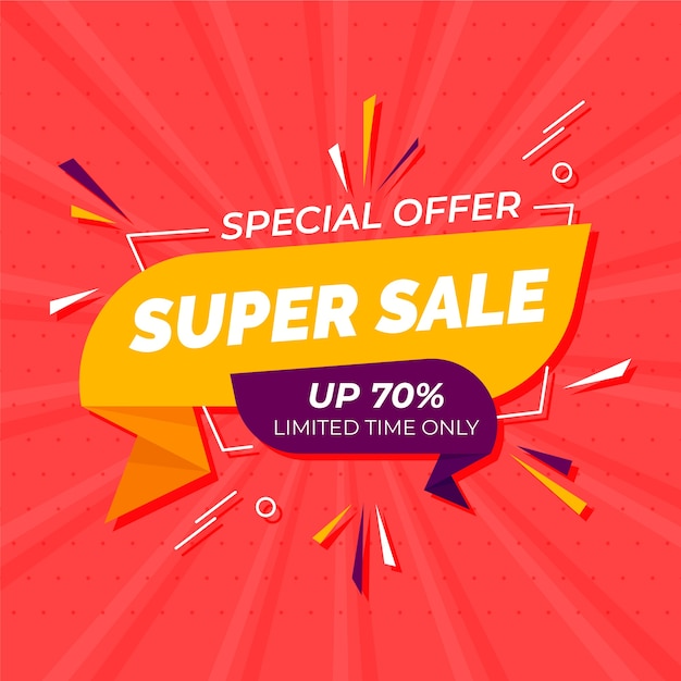 Special offer in origami style banner